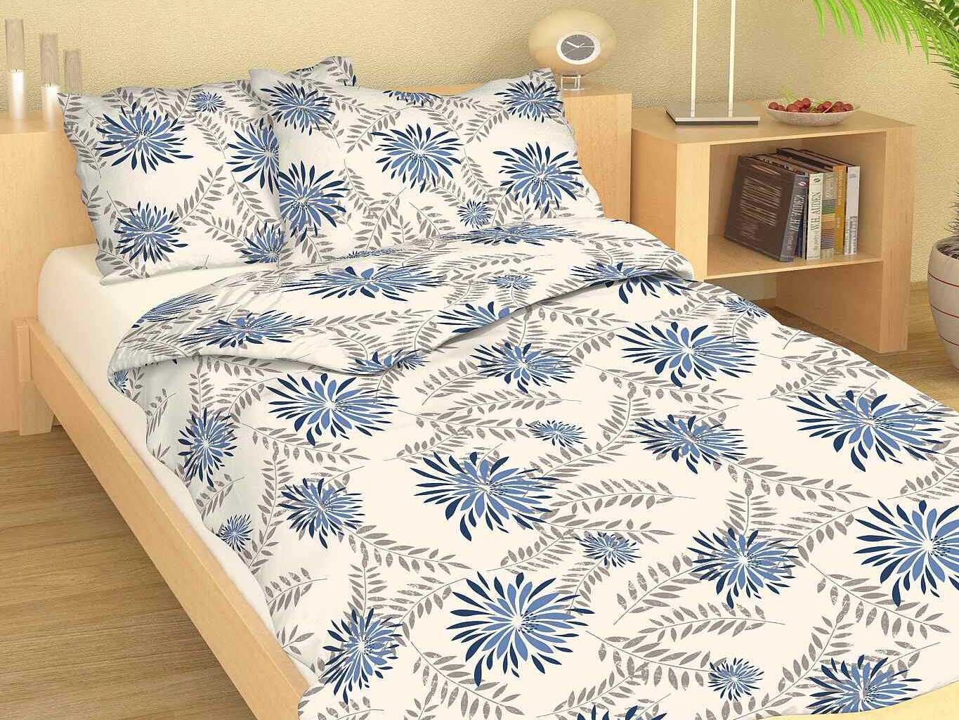 Dadka Povlečení flanel Chrpa modrá Varianta: Povlečení flanel Chrpa modrá 140x200, 70x90 cm