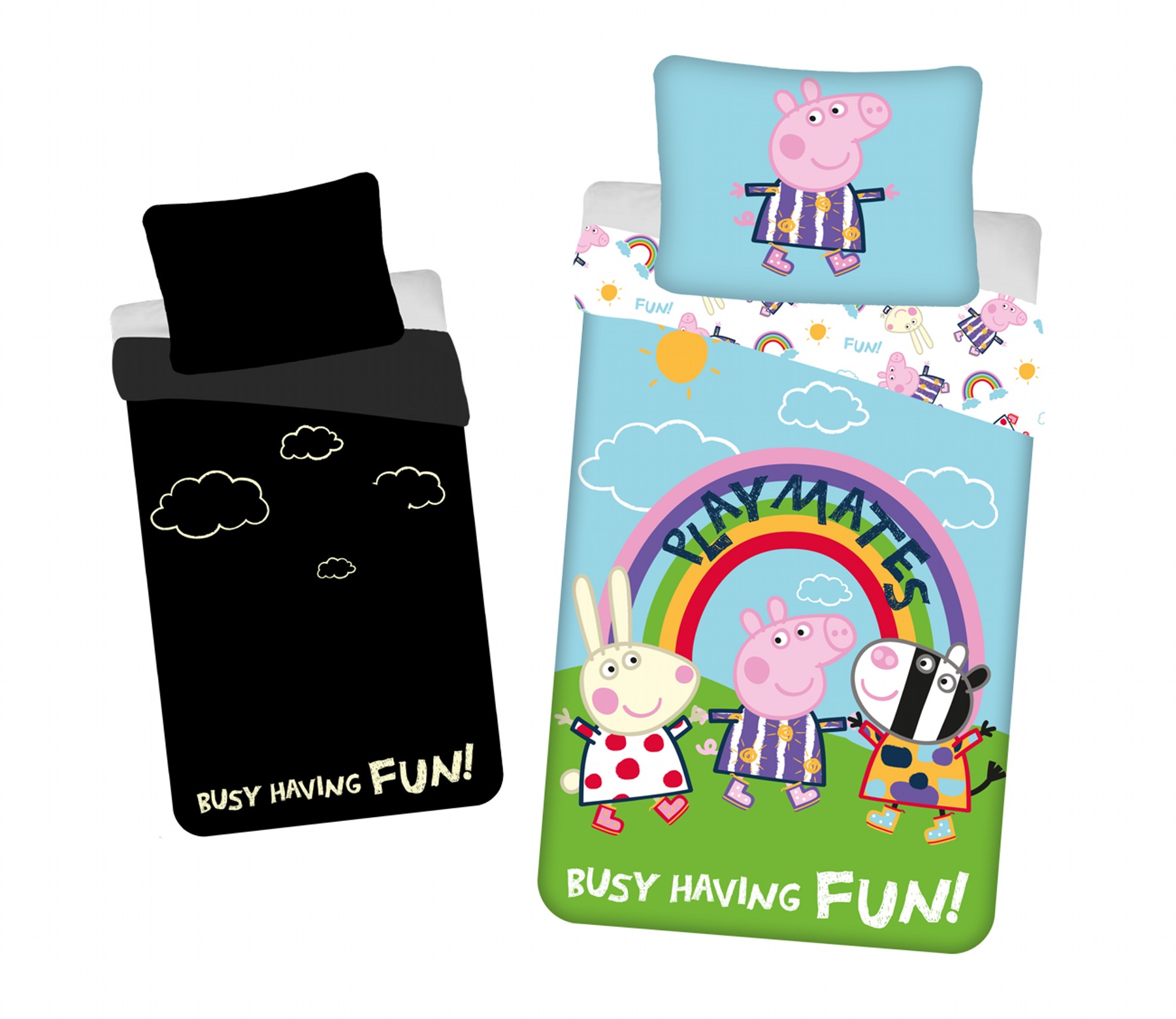 Levně Jerry Fabrics Povlečení Peppa Pig PEP125 svítící efekt 140x200, 70x90 cm