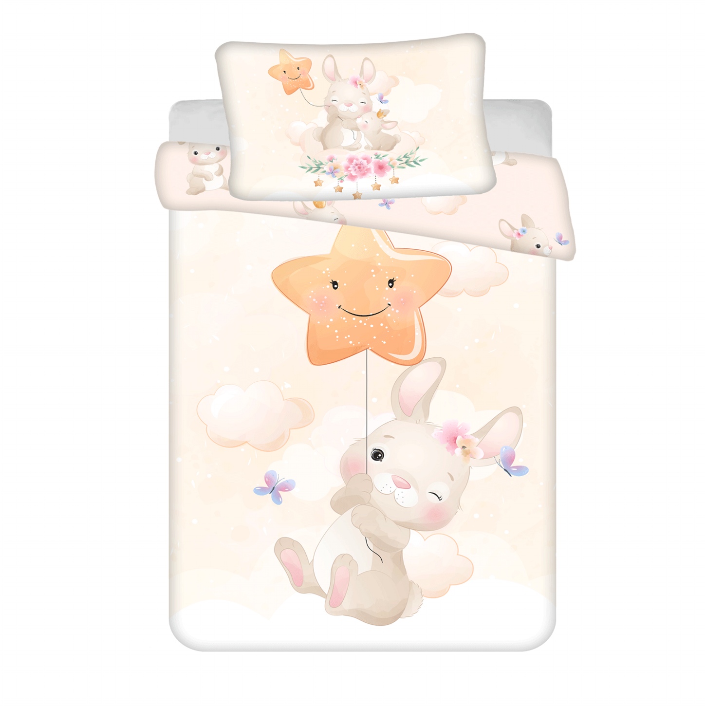 Levně Jerry Fabrics Povlečení do postýlky Bunny Star baby 100x135, 40x60 cm
