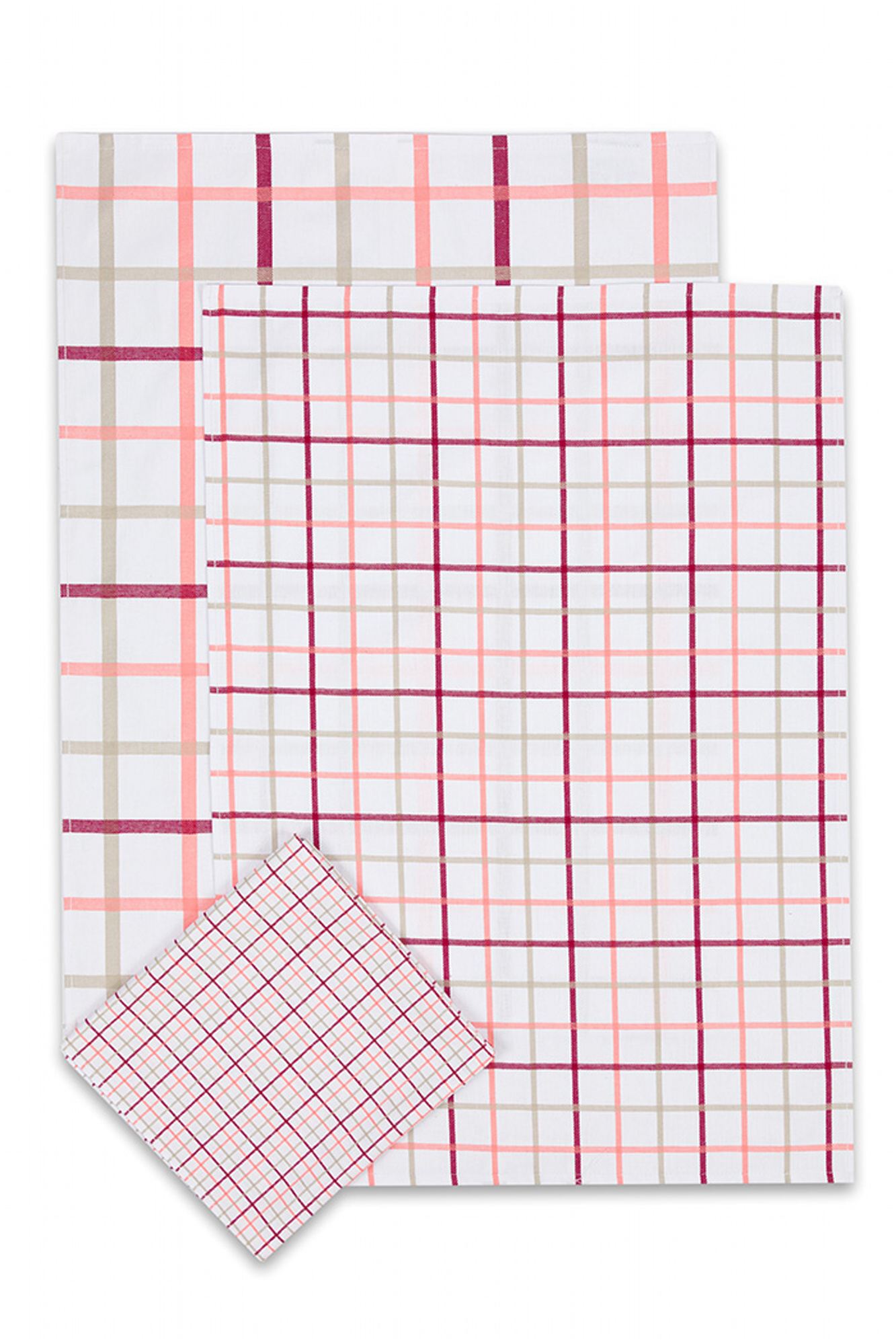 Levně SVITAP sleep well Utěrky Extra savé 50x70 Káro mix oranžové, 3 ks