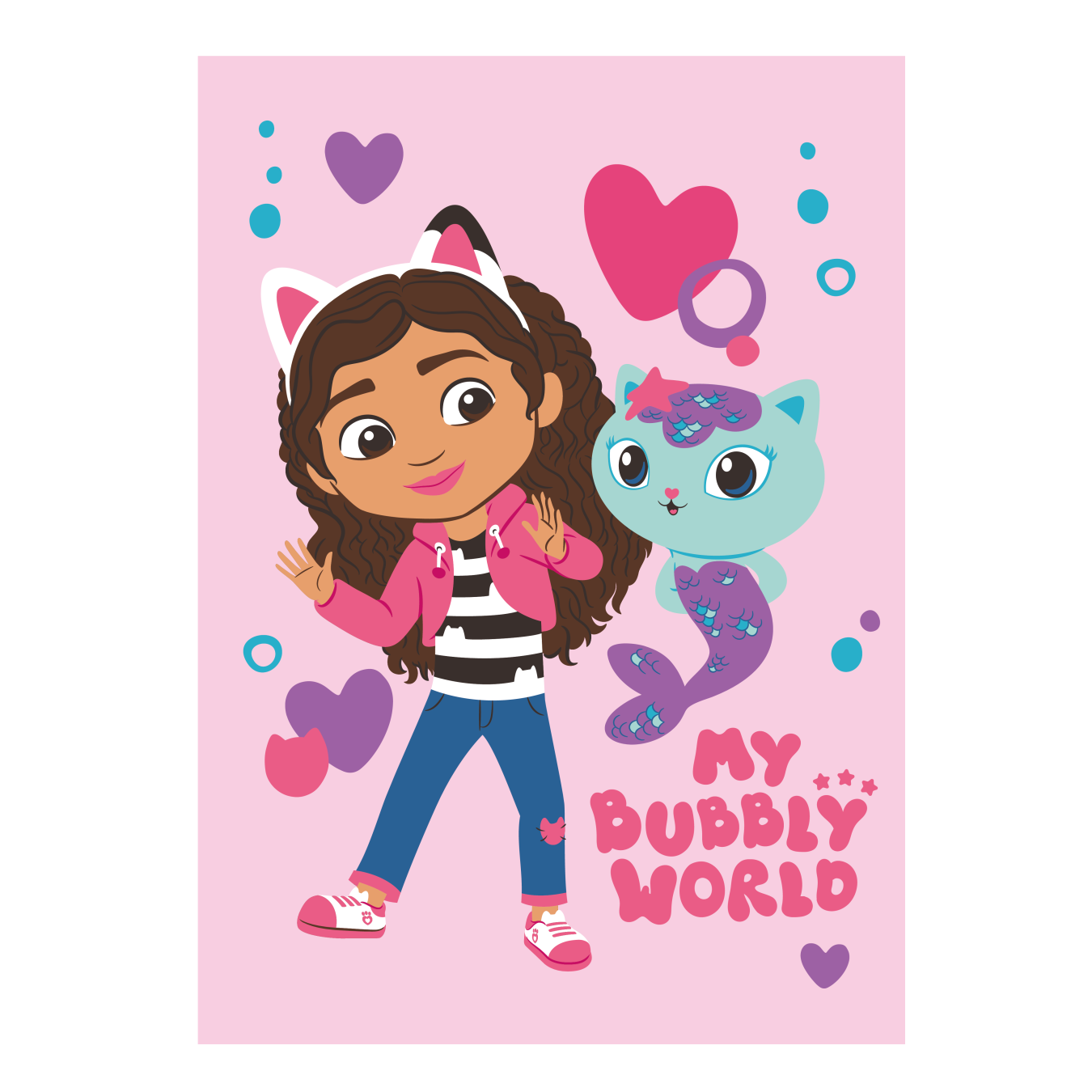 Jerry Fabrics Dětská fleecová deka Gabbys Dollhouse Bubbly World Varianta: Dětská fleecová deka Gabbys Dollhouse Bubbly World 100x150 cm