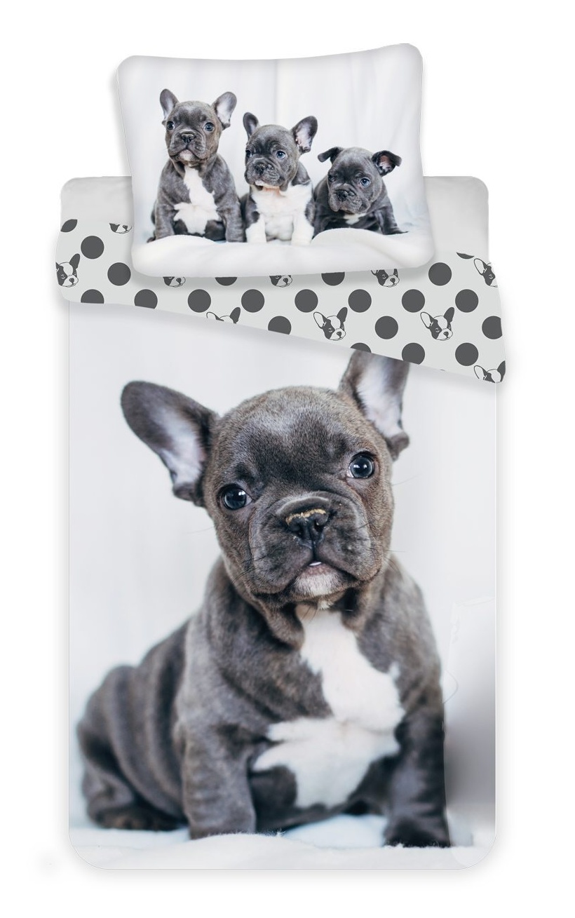 Levně Jerry Fabrics Povlečení fototisk Bulldog 140x200, 70x90 cm
