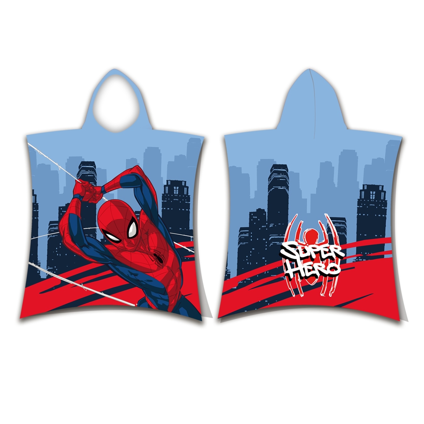Levně Jerry Fabrics Plážová osuška pončo Spider-man Super hero 50x115 cm