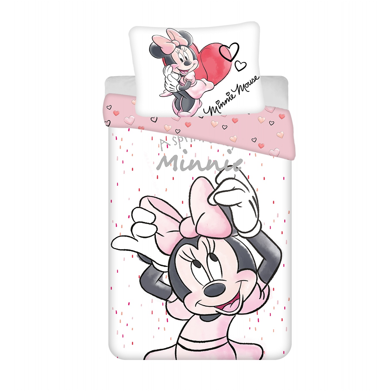 Levně Jerry Fabrics Povlečení Minnie White 140x200, 70x90 cm
