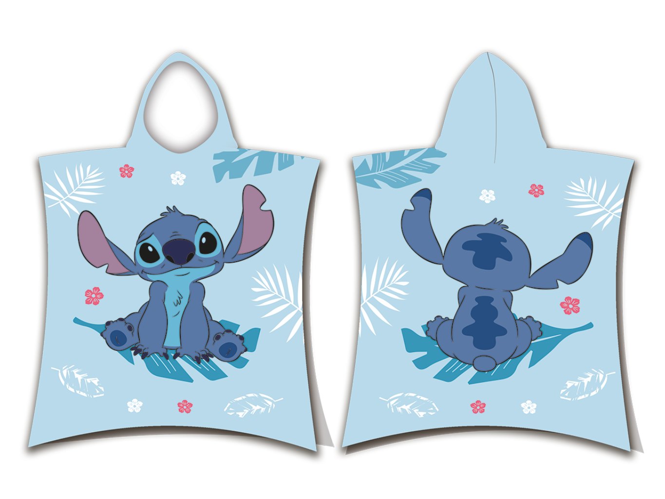 Jerry Fabrics Plážová osuška pončo Lilo and Stitch Blue 50x115 cm