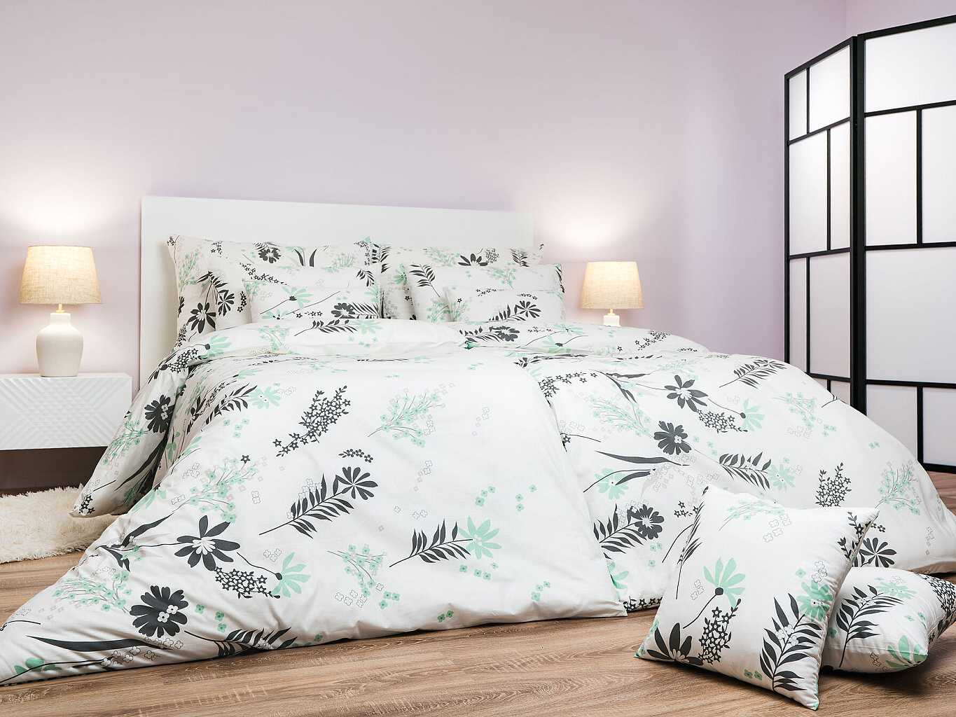 Dadka Povlečení bavlna Agáta mentolová na bílém Varianta: Povlečení bavlna Agáta mentolová na bílém 140x200, 70x90 cm