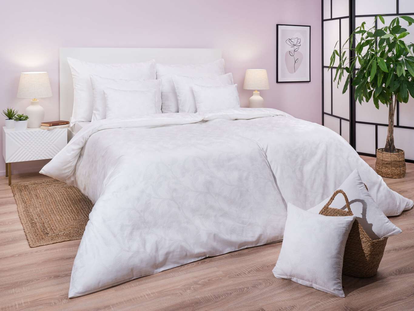 Dadka Povlečení damašek Rokoko bílé Varianta: Povlečení damašek Rokoko bílé 140x200, 70x90 cm