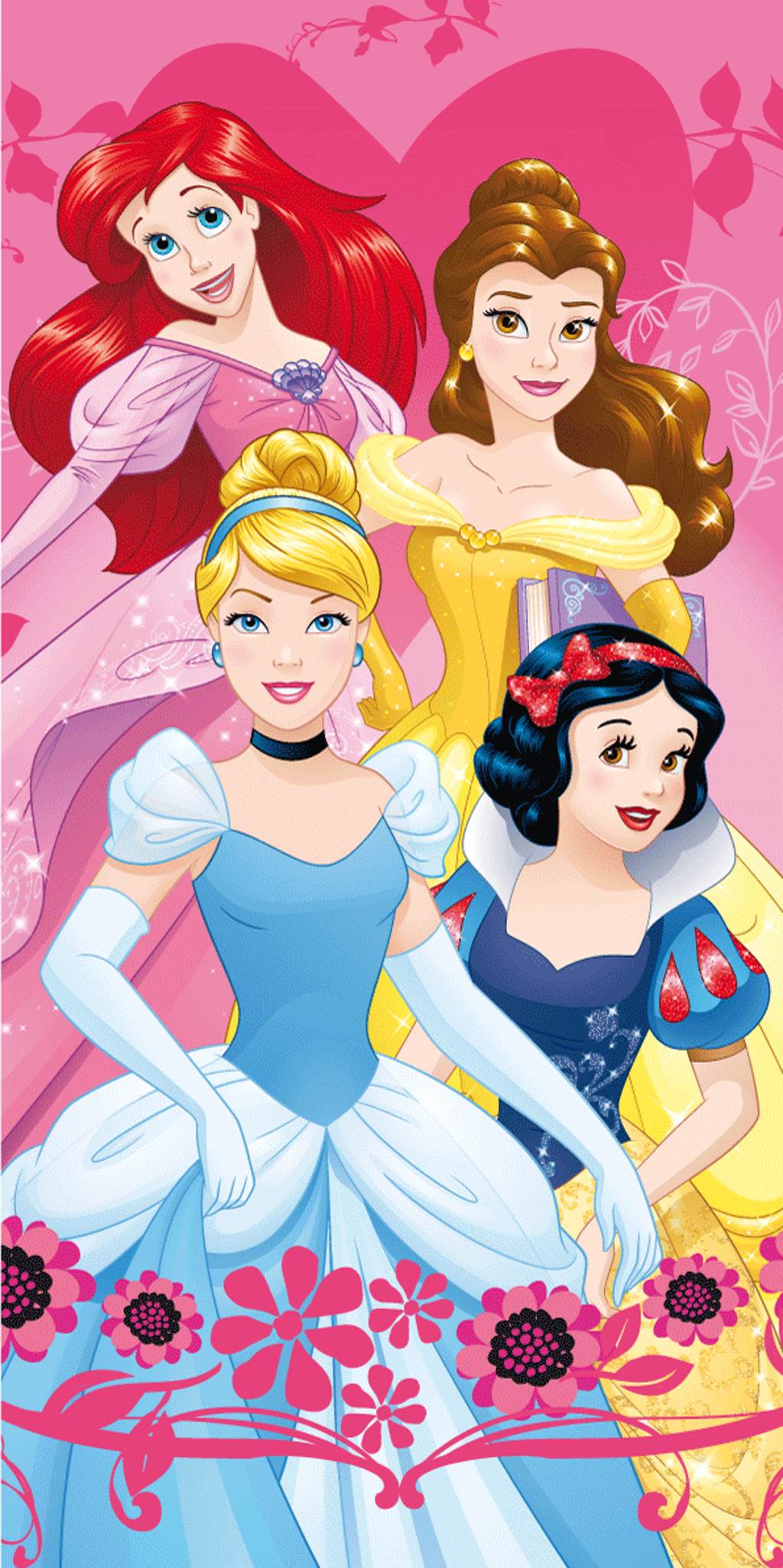 Levně Jerry Fabrics Osuška Princess Heart 70x140 cm