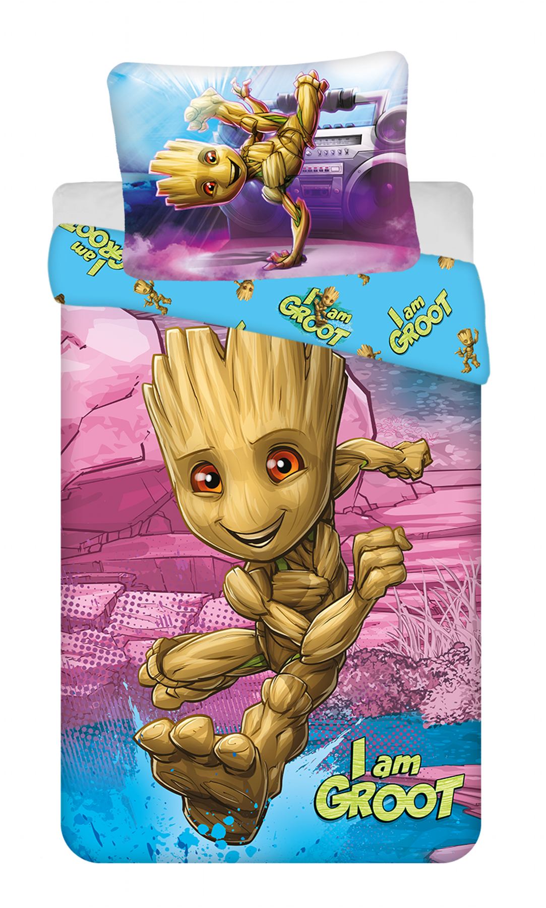 Levně Jerry Fabrics Povlečení Groot I am Groot 140x200, 70x90 cm