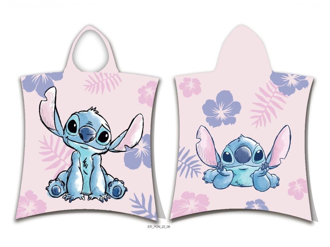 Jerry Fabrics Plážová osuška pončo Lilo a Stitch Pink 50x115 cm