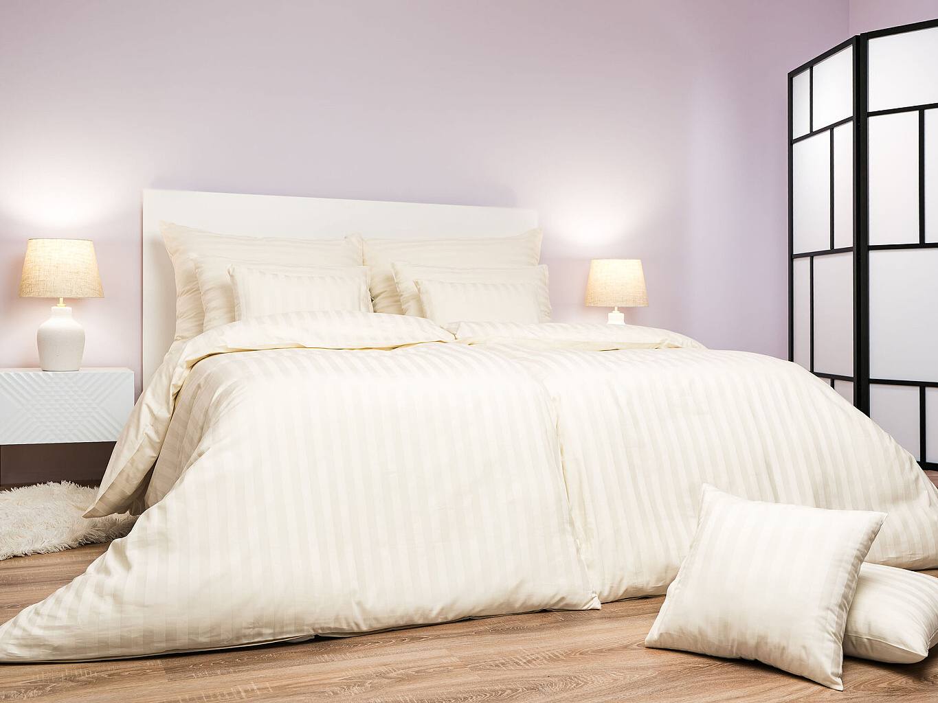 Dadka Povlečení atlas grádl šampaň proužek 20 mm Varianta: Povlečení atlas grádl šampaň proužek 20 mm 140x200, 70x90 cm