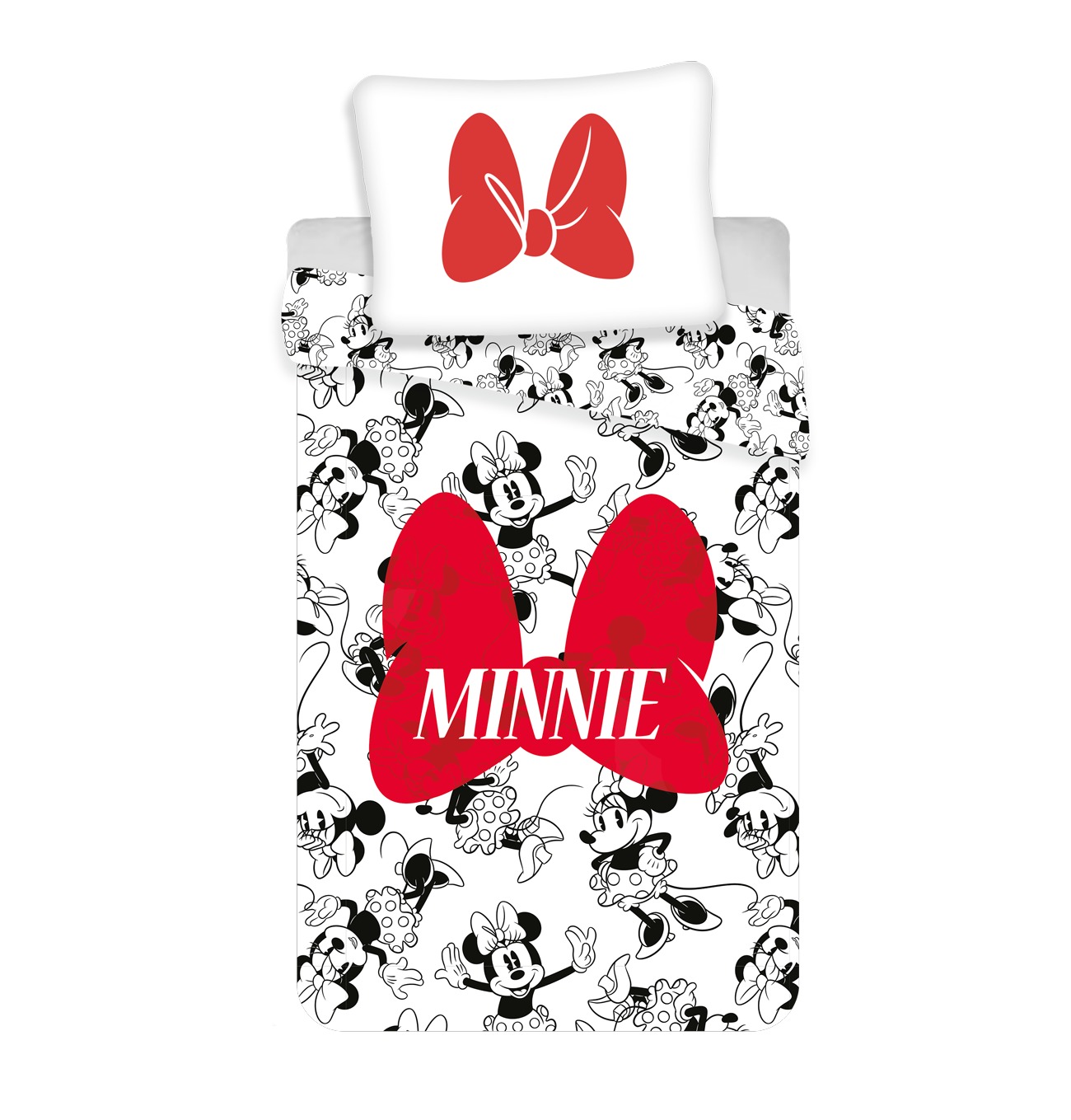 Levně Jerry Fabrics Povlečení Minnie red bow 140x200, 70x90 cm