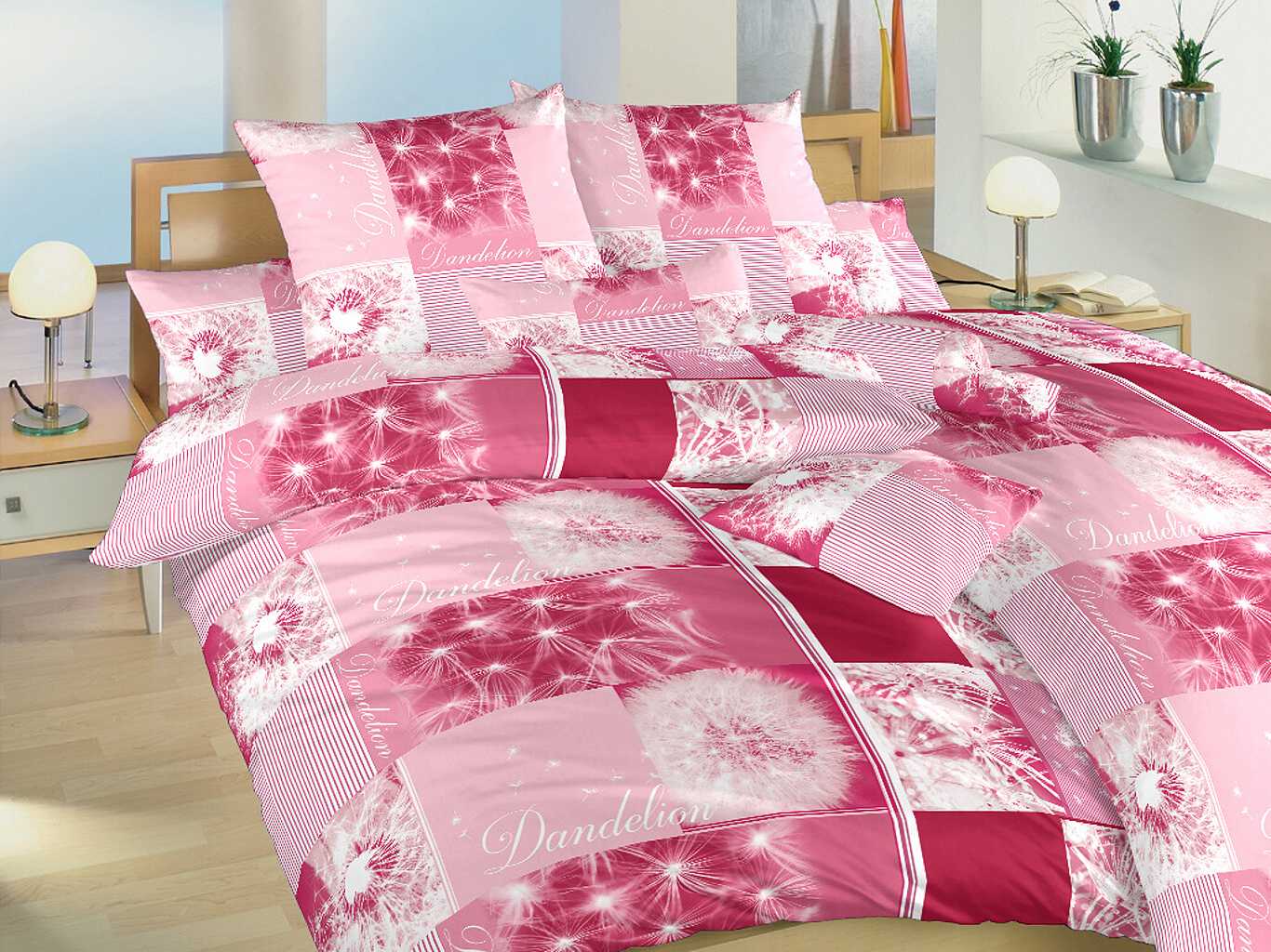 Dadka Povlečení bavlna Pampelišky 3D vínové Varianta: Povlečení bavlna Pampelišky 3D vínové 140x200, 70x90 cm