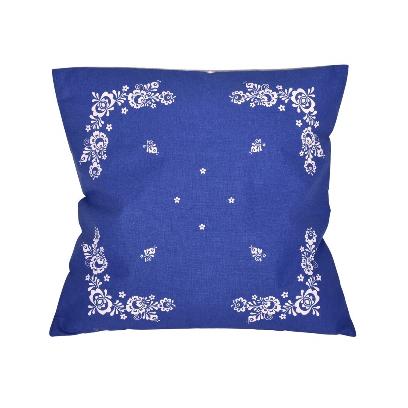 Forbyt Povlak na polštář bavlna Folk podklad modrý Varianta: Povlak na polštář bavlna Folk podklad modrý 38x38 cm