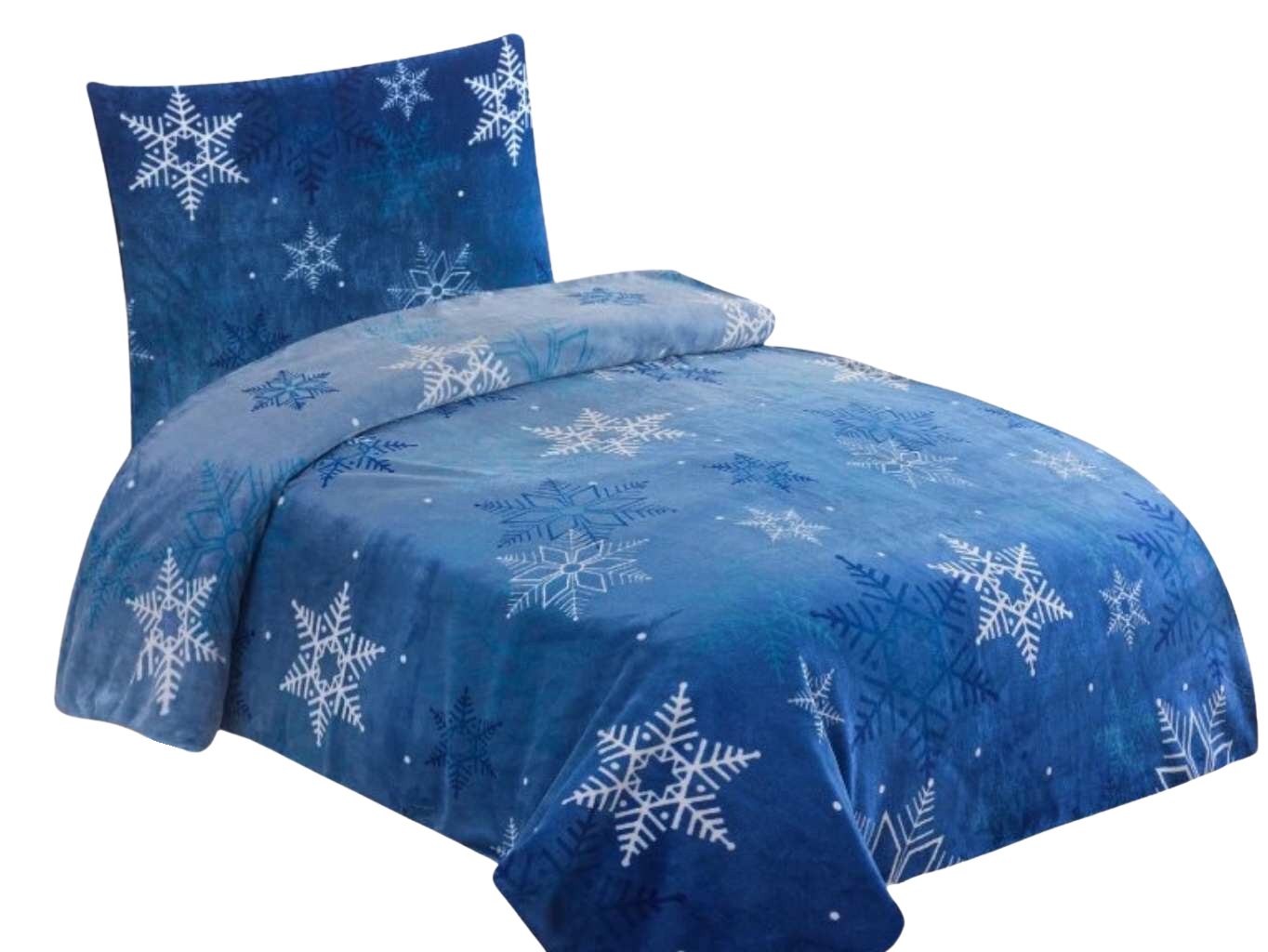 Jahu Povlečení mikroflanel Vločka modrá Varianta: Povlečení mikroflanel Vločka modrá 140x200, 70x90 cm