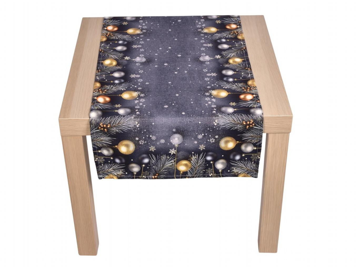 Forbyt Vánoční ubrus Jehličí a baňky CYH5918C 40x140 cm