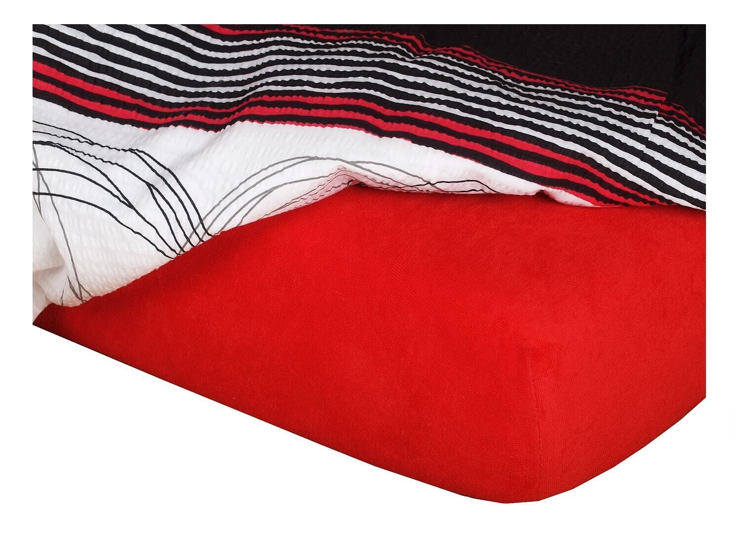 DADKA VRACOV Froté prostěradlo červené Rozměr: 60x120x10 dětské