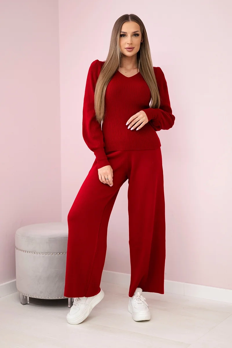 Kesi Dámská žebrovaná souprava Ezzy Barva: Červená, Velikost: UNI