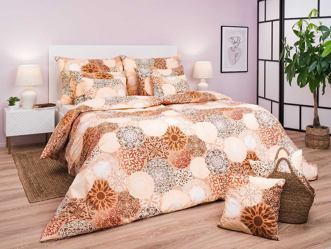 Dadka Povlečení bavlna Mandala béžová Varianta: Povlečení bavlna Mandala béžová 140x200, 70x90 cm