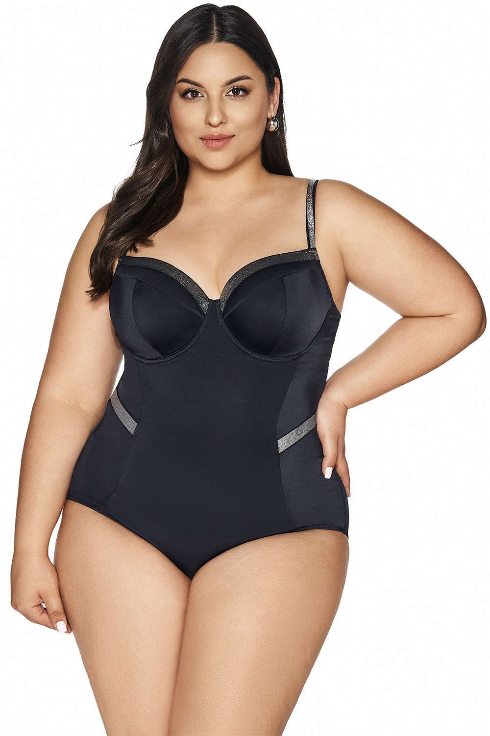 Jednodílné plavky Ava SKJ-63 Maxi Barva: Černá, Velikost: 105D