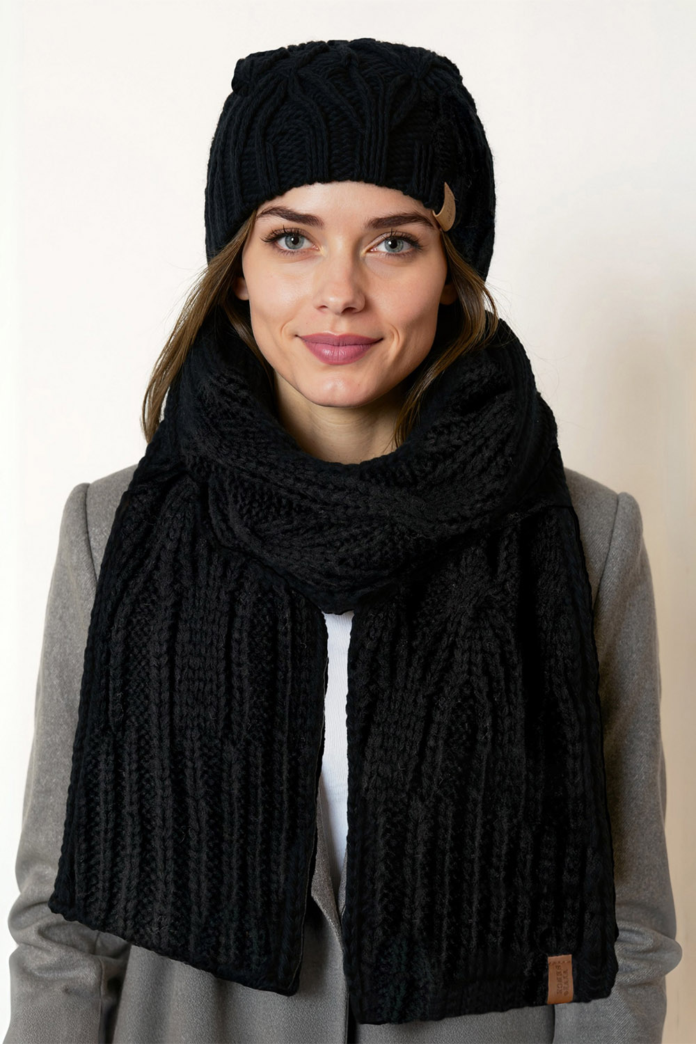 Komplet čepice a šála Vivisence 70112Kmpl Barva: Černá, Velikost: UNI