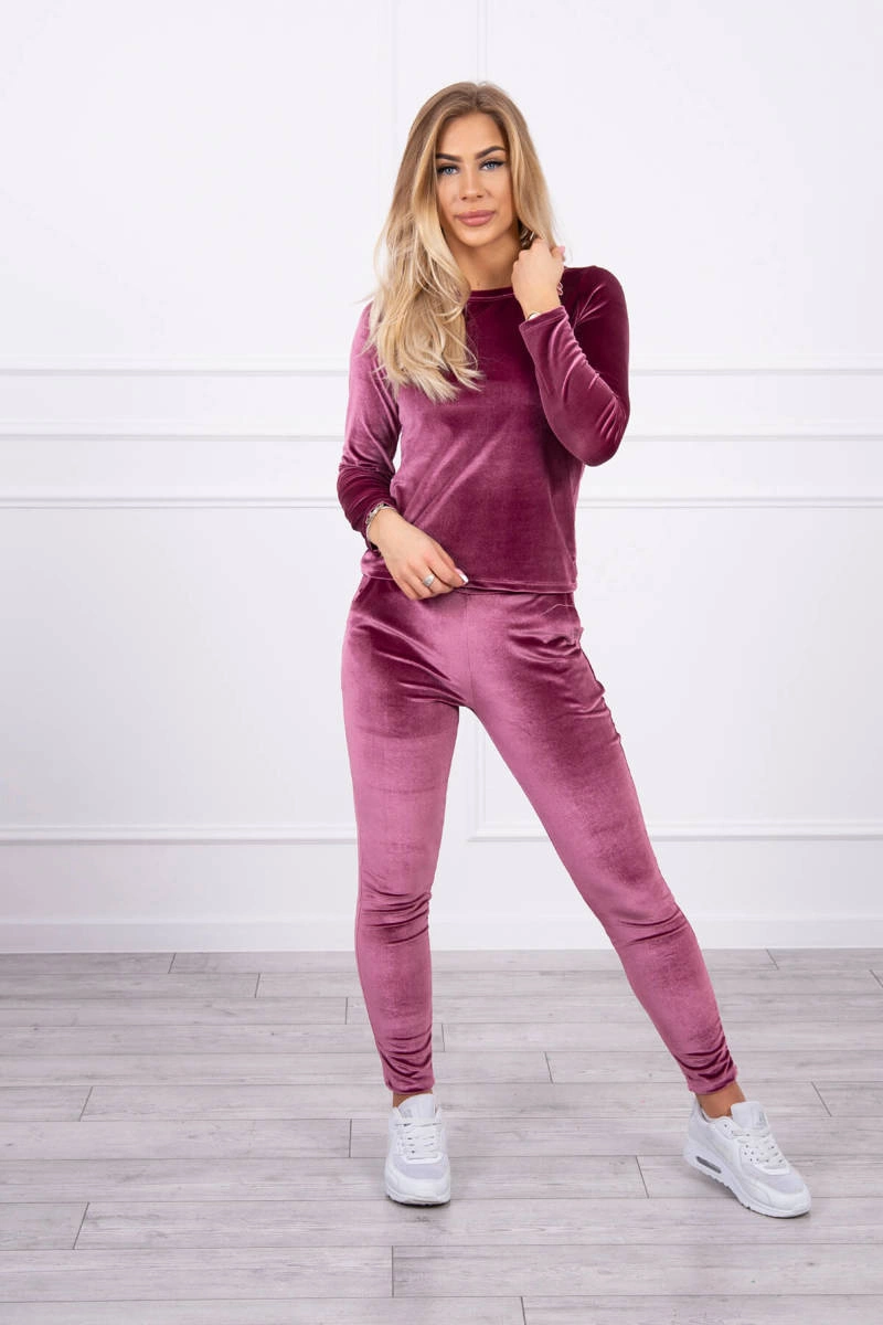 Kesi Velurová souprava se záhyby na zadní straně velbloudí barvy Barva: Růžová, Velikost: UNI