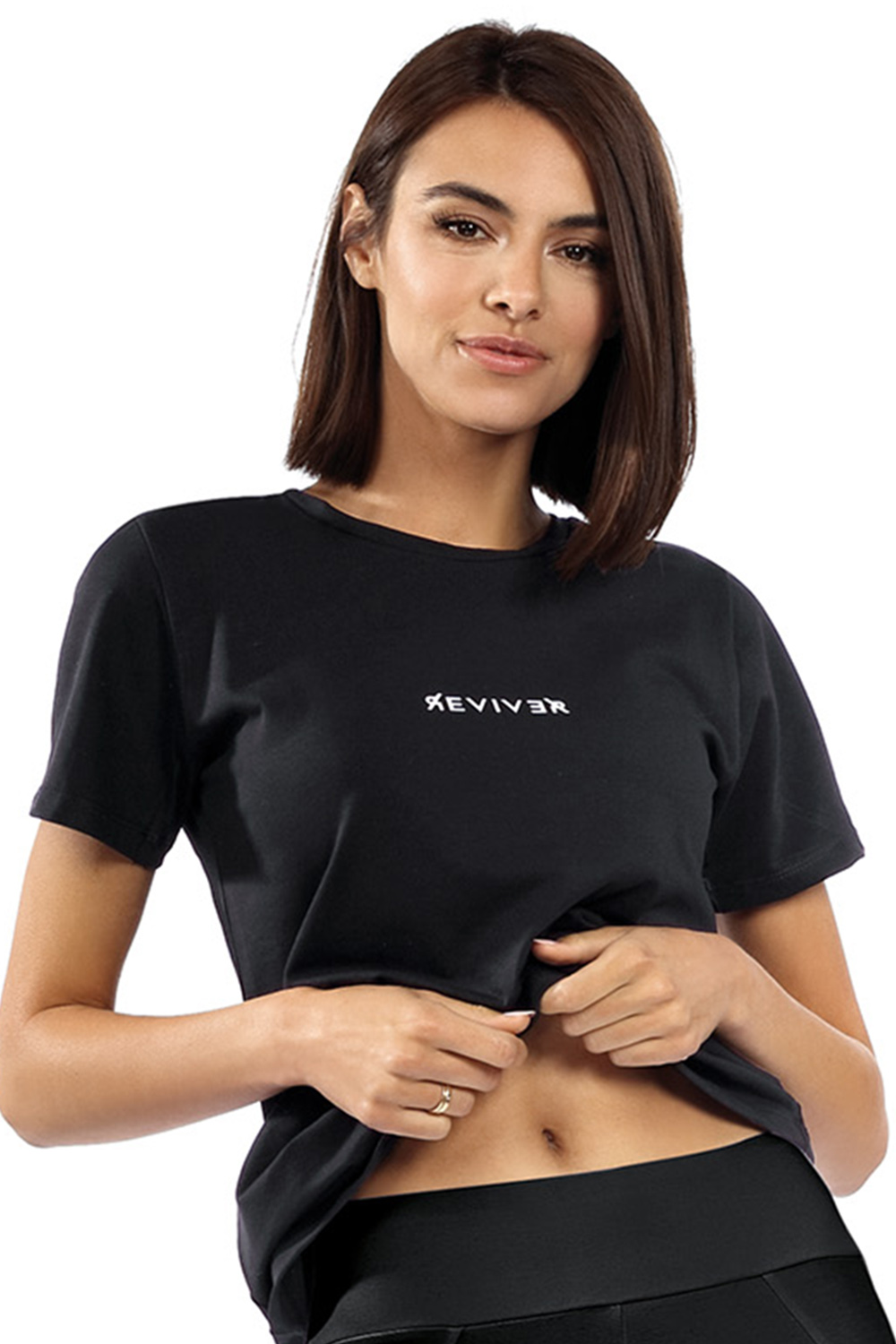 Dámské tričko Reviver F5532 Barva: Černá, Velikost: L