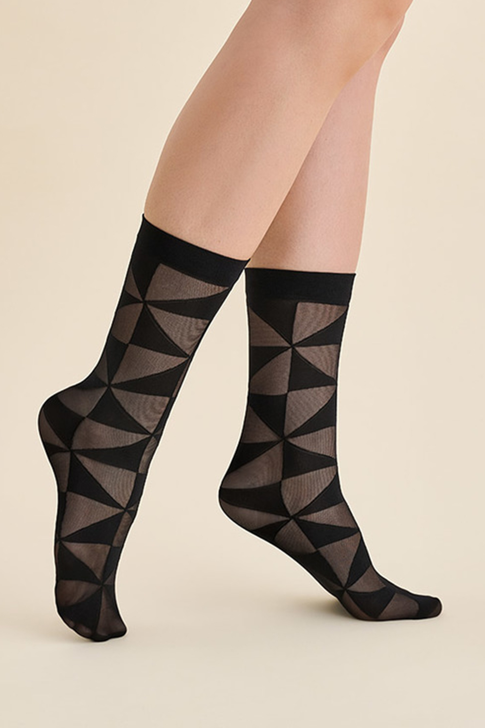 TENKÉ PONOŽKY - VZOR PANTOFLE NERO UNI