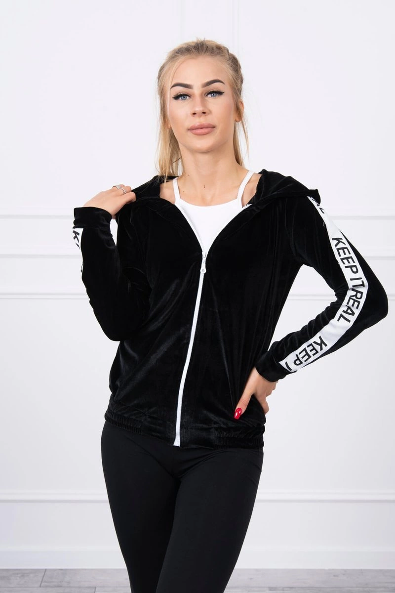 Kesi Velurová mikina s kapucí černá Barva: Černá, Velikost: UNI