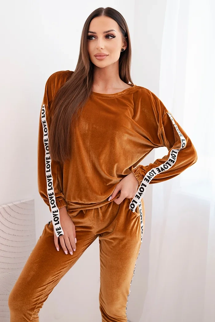 Kesi Velurová souprava Love grey Barva: Béžová, Velikost: UNI