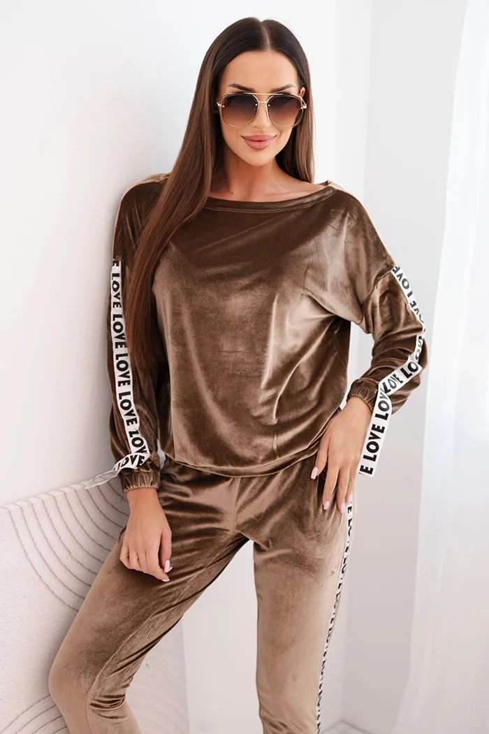 Kesi Velurová souprava Love grey Barva: Hnědá, Velikost: UNI