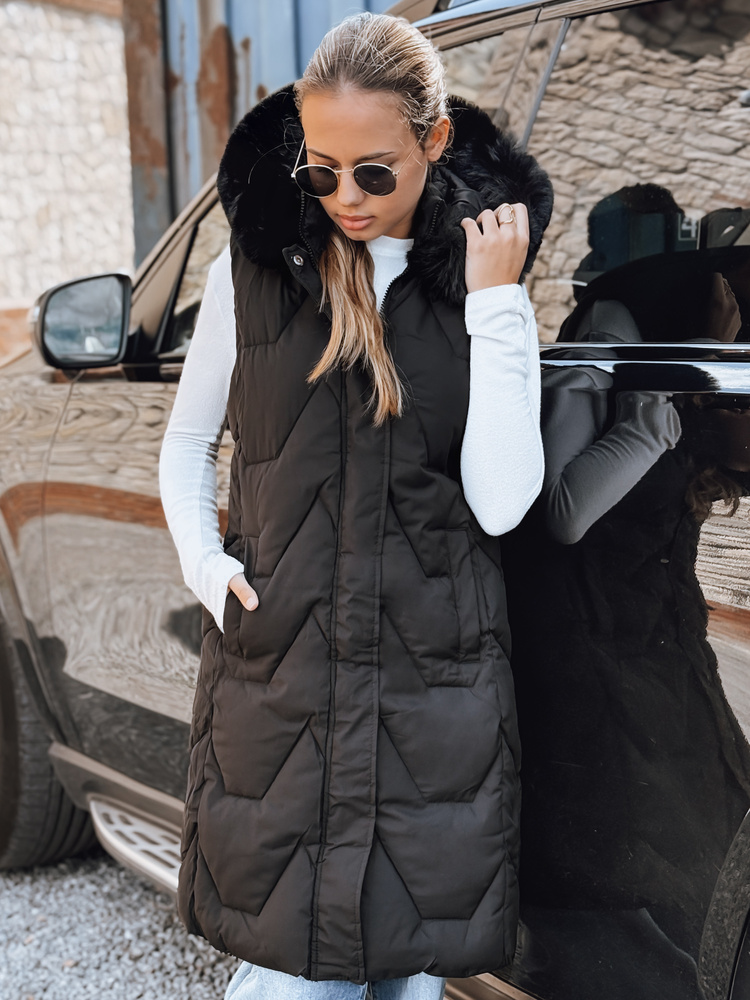 Dámská prošívaná vesta Dstreet TY5261 Barva: Černá, Velikost: XL