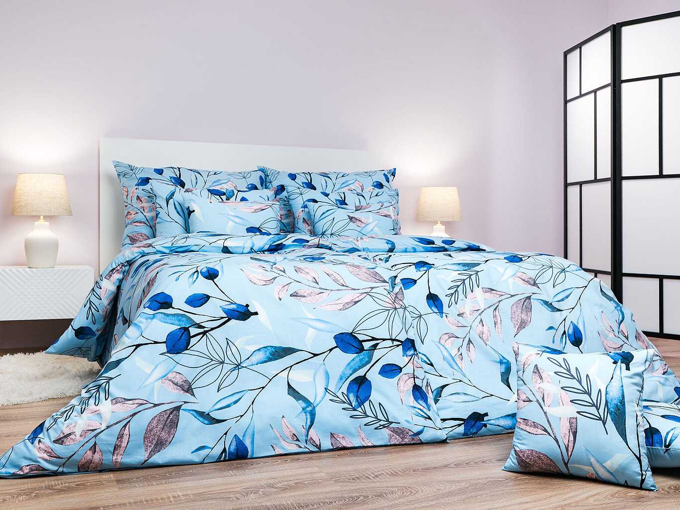 DADKA VRACOV Povlečení krep Milaya modrá 140x200, 70x90 cm