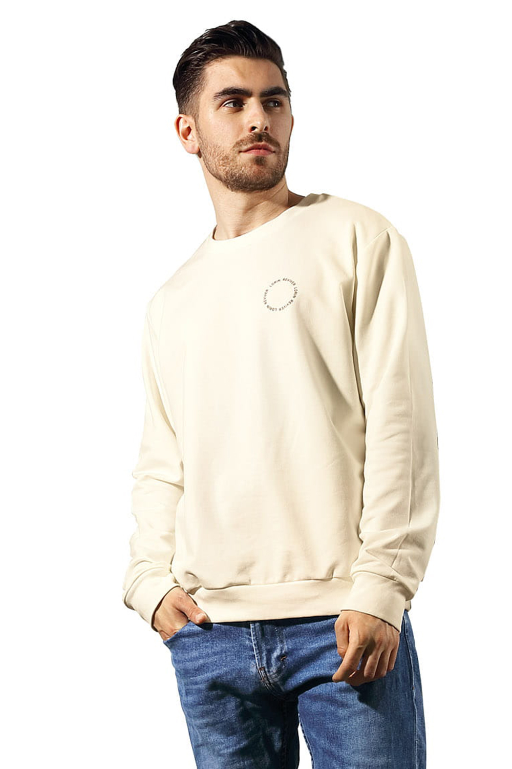 Pánská mikina Reviver F5592 Barva: Smetanová, Velikost: L