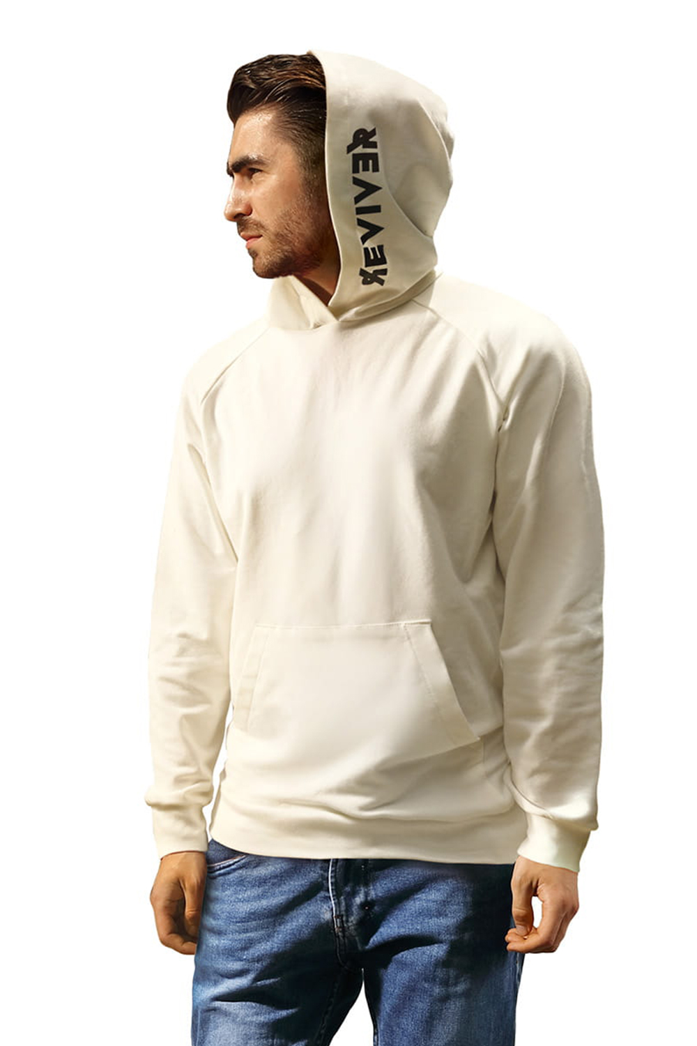 Pánská mikina Reviver F5611 Barva: Smetanová, Velikost: S/M
