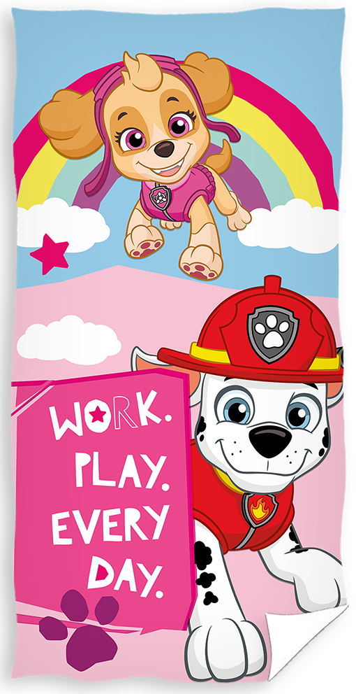 Carbotex Dětská osuška Tlapková Patrola Nejdřív Práce Potom Zábava