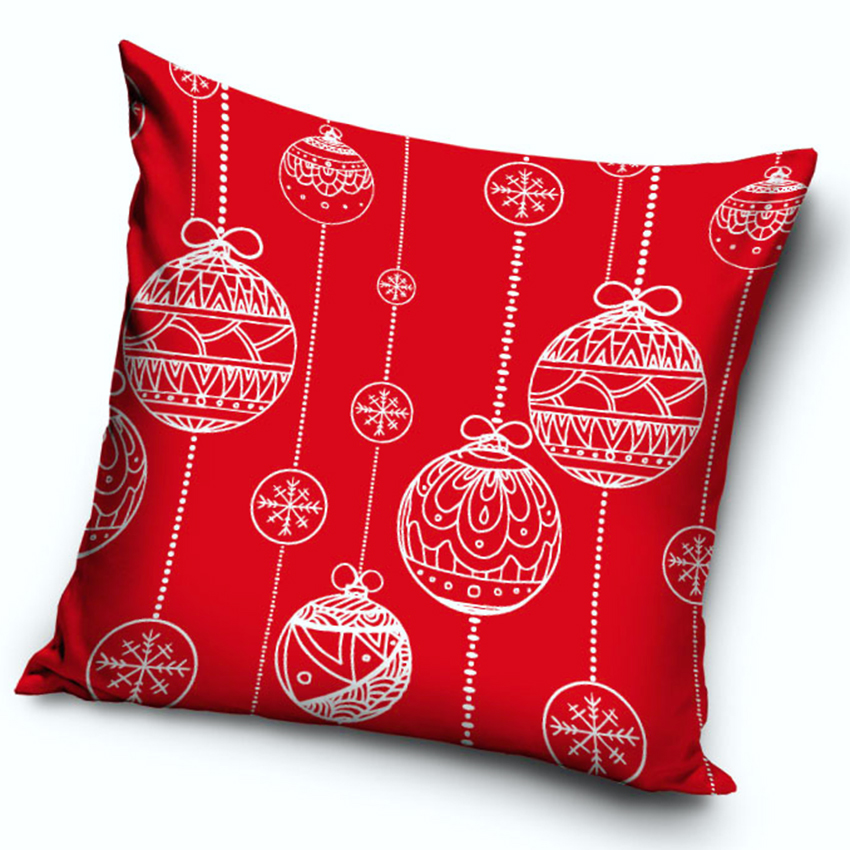TipTrade s.r.o. Povlak na polštářek Vánoční Baňky Červený