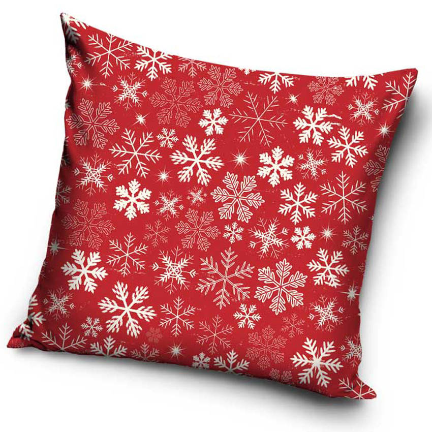 TipTrade s.r.o. Vánoční povlak na polštářek Bílé Vločky