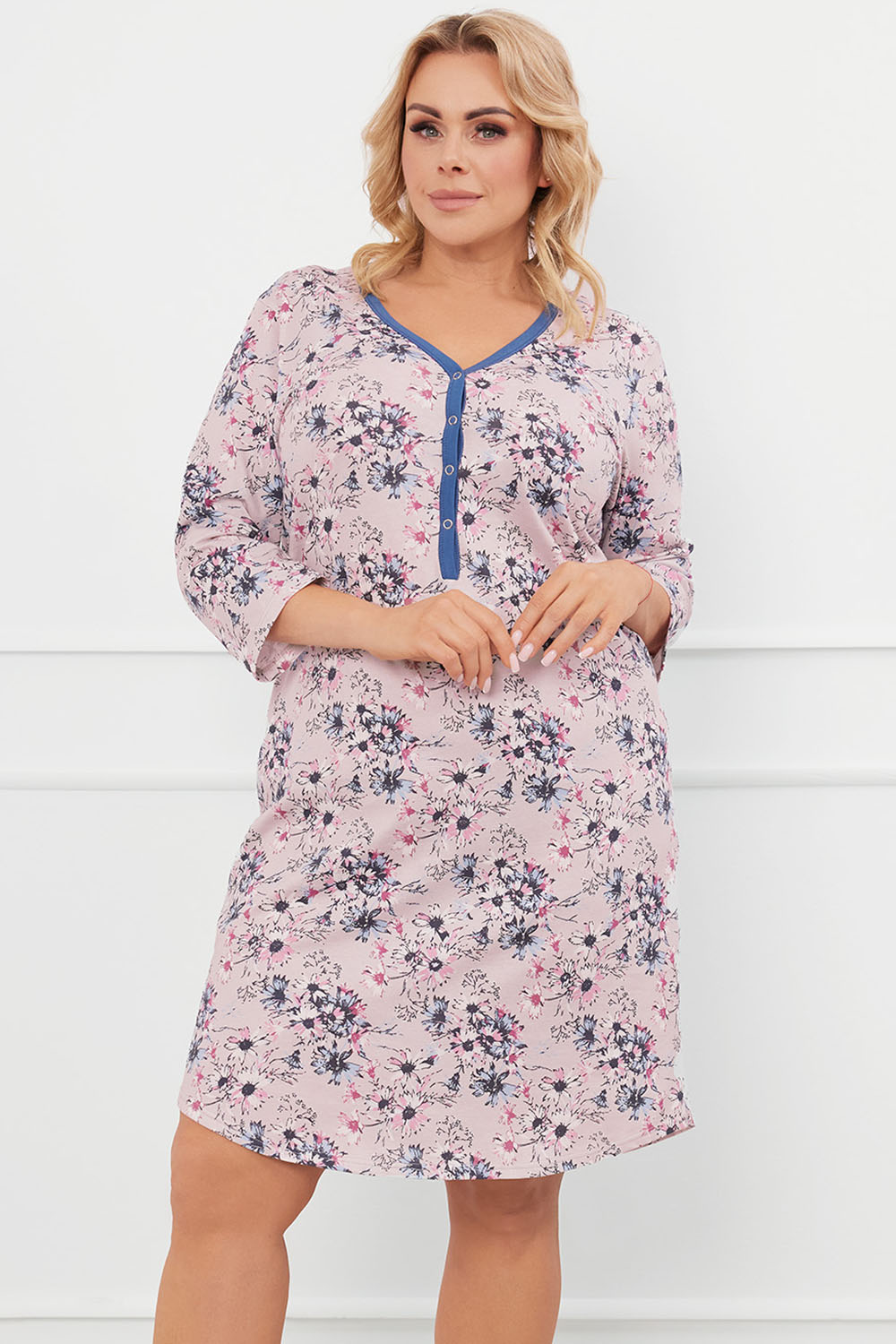 Noční košile Italian Fashion Lacenta r.3/4 Barva: Růžová, Velikost: L