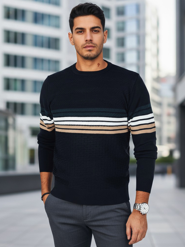 Pánský svetr Dstreet WX2322 Barva: Modrá, Velikost: XXL