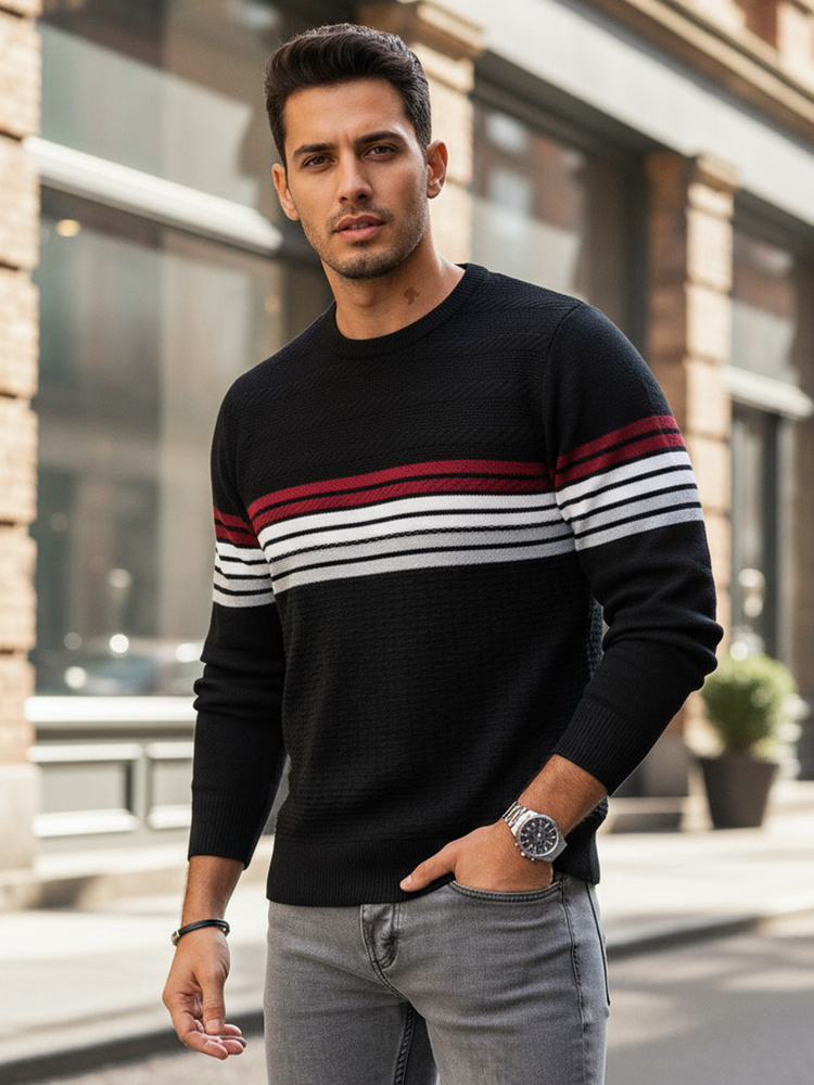 Pánský svetr Dstreet WX2322 Barva: Černá, Velikost: XXL