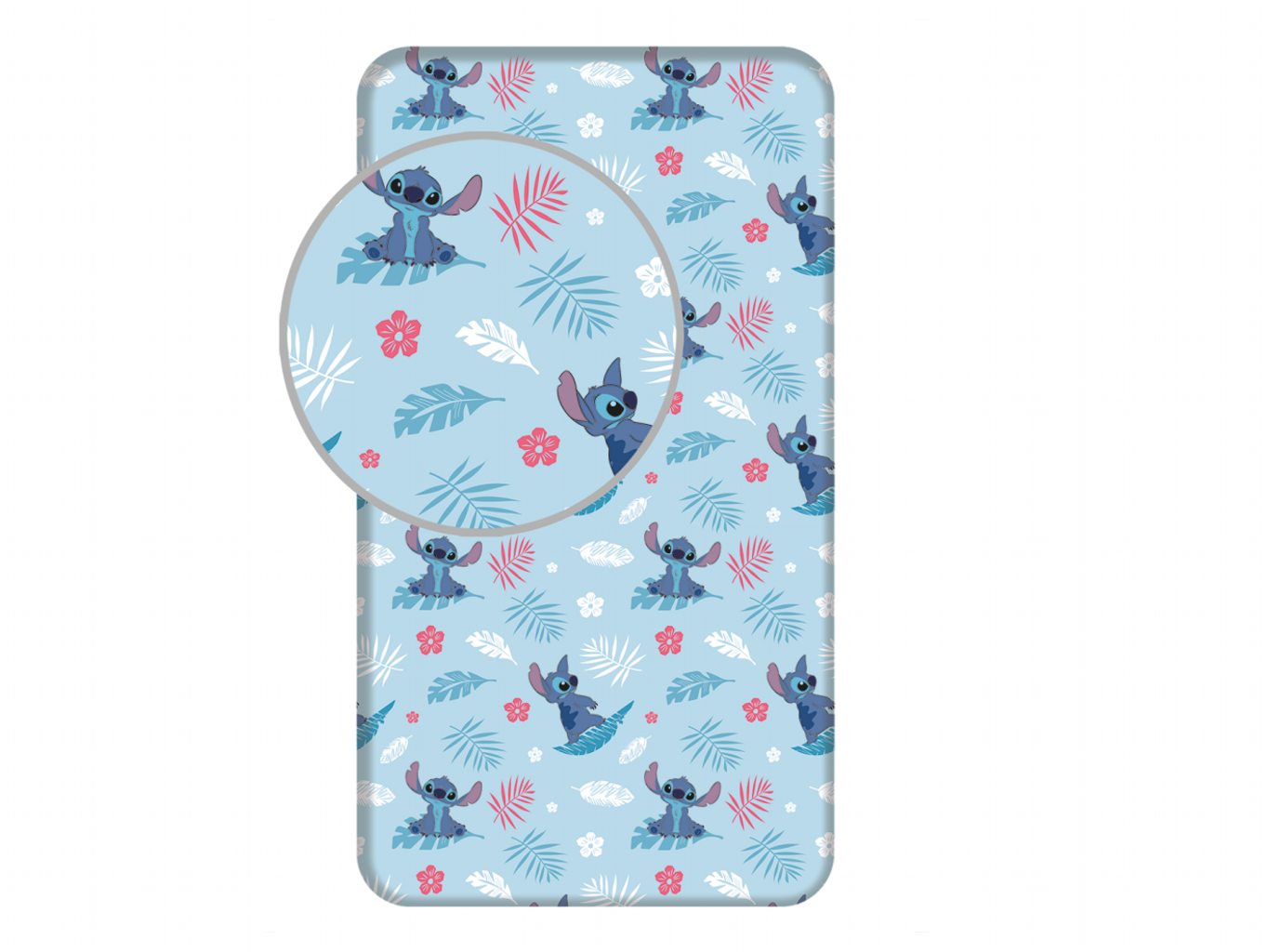 Jerry Fabrics Prostěradlo Lilo and Stitch Blue 90x200x25 cm