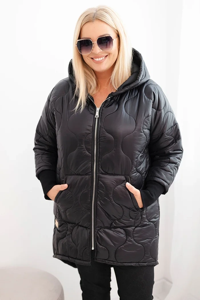 Kesi Dámská bunda Plus Size 5419 Barva: Černá, Velikost: UNI