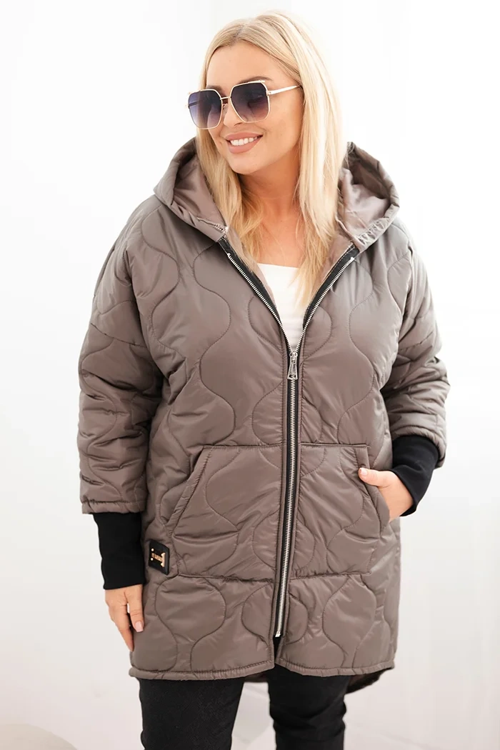 Kesi Dámská bunda Plus Size 5419 Barva: Fialová, Velikost: UNI