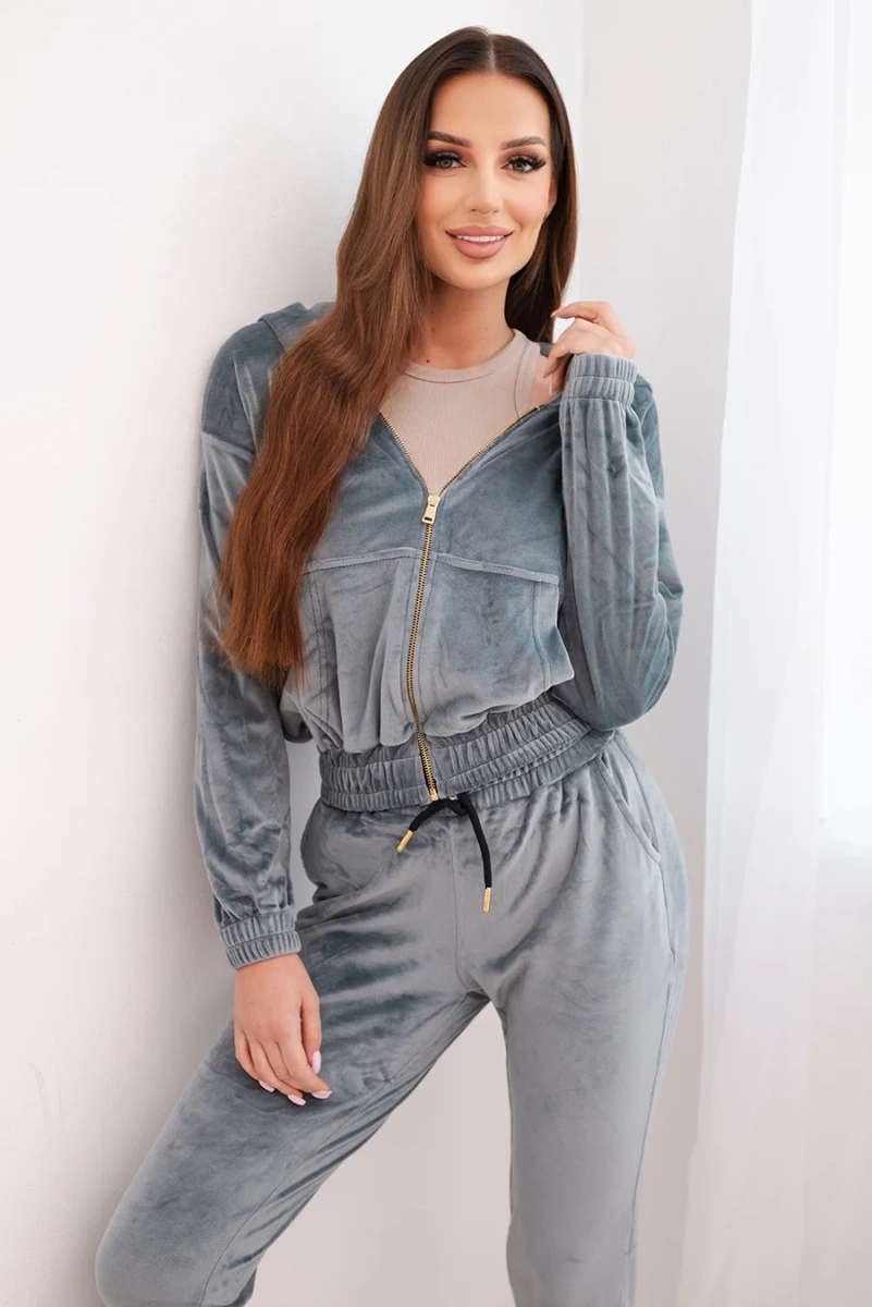 Kesi Dámská bavlněná 3-dílná souprava s mikinou, topem a tepláky růžový neon Velikost: UNI