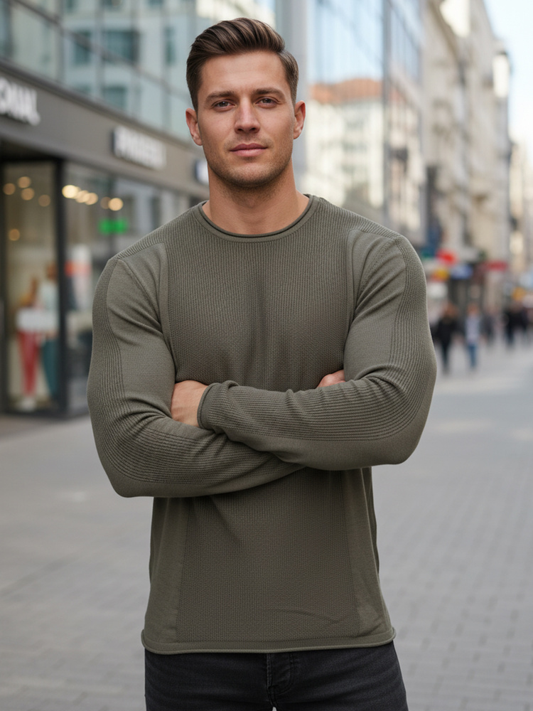 Pánský svetr khaki WX2310 S