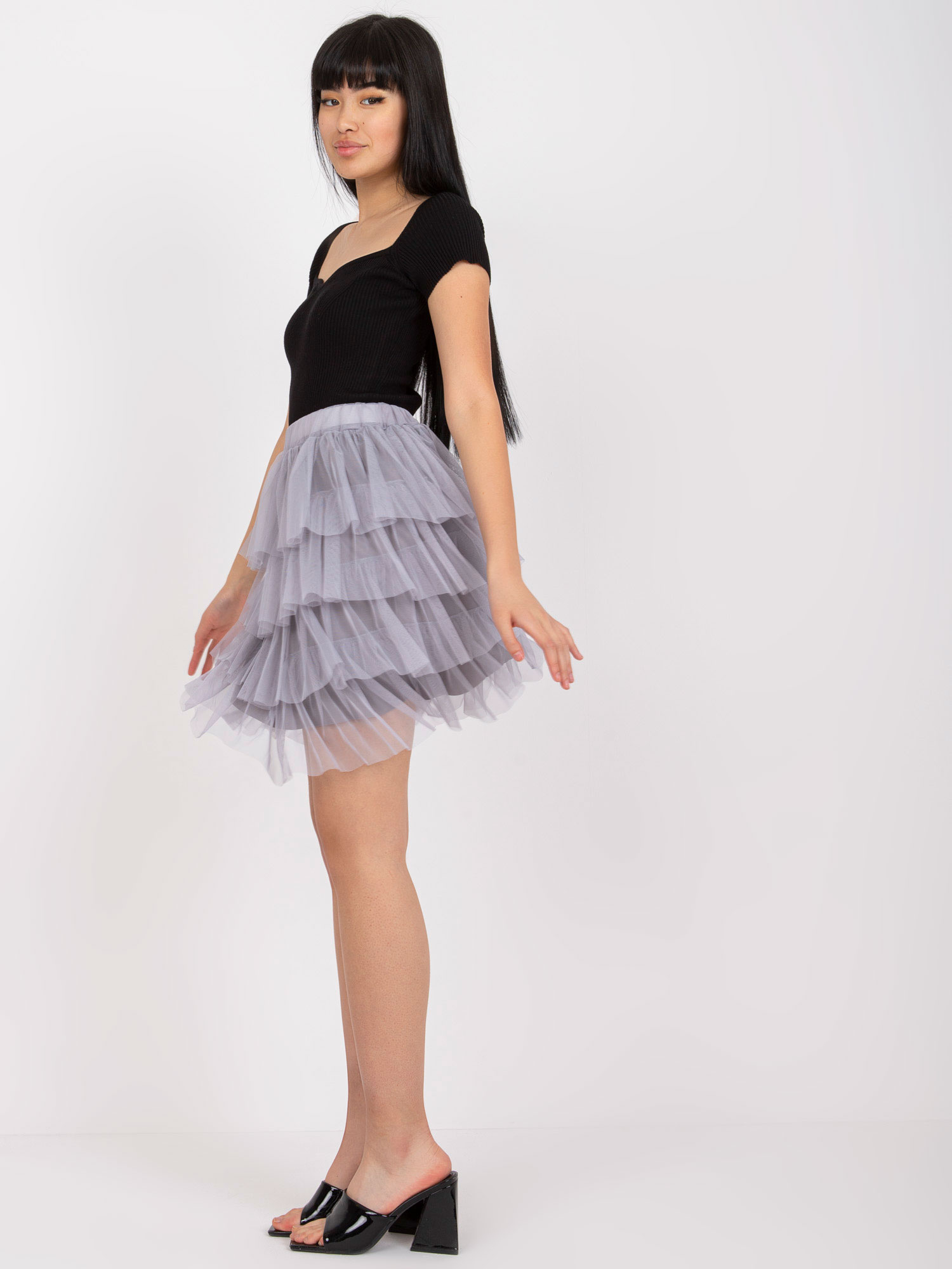 Och Bella Sukně -TW-SD-BI-0517.84 Barva: Šedá, Velikost: UNI