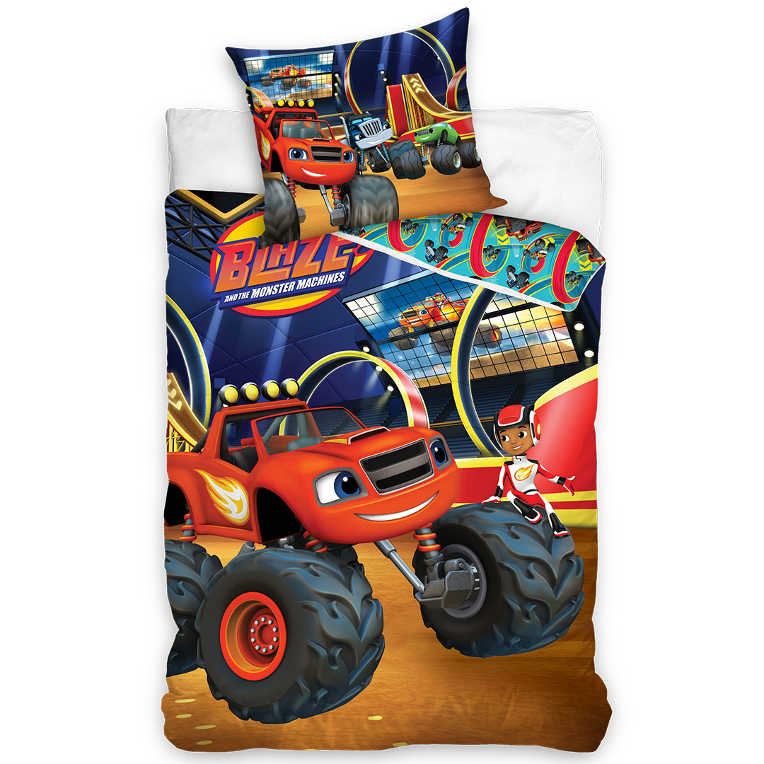 Carbotex Povlečení do postýlky Plamínek a Čtyřkoláci Aréna