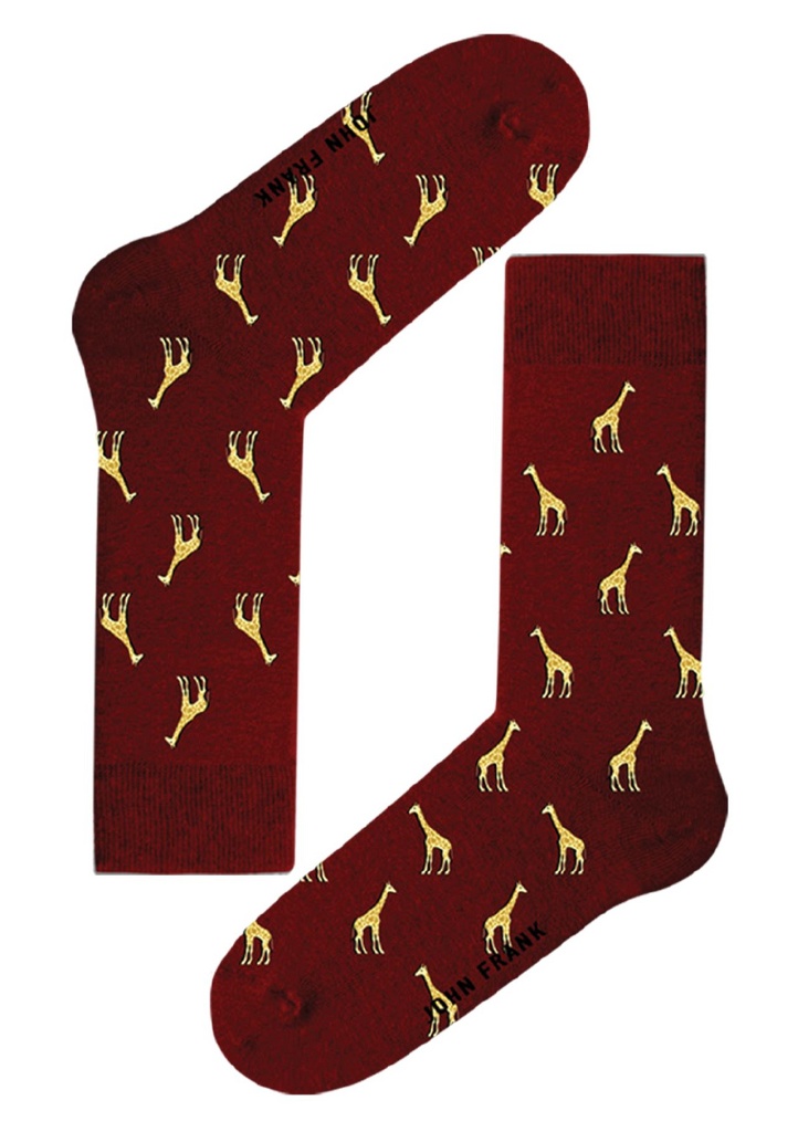 Pánské ponožky John Frank JFLSCOOL52 Barva: Bordó, Velikost: UNI