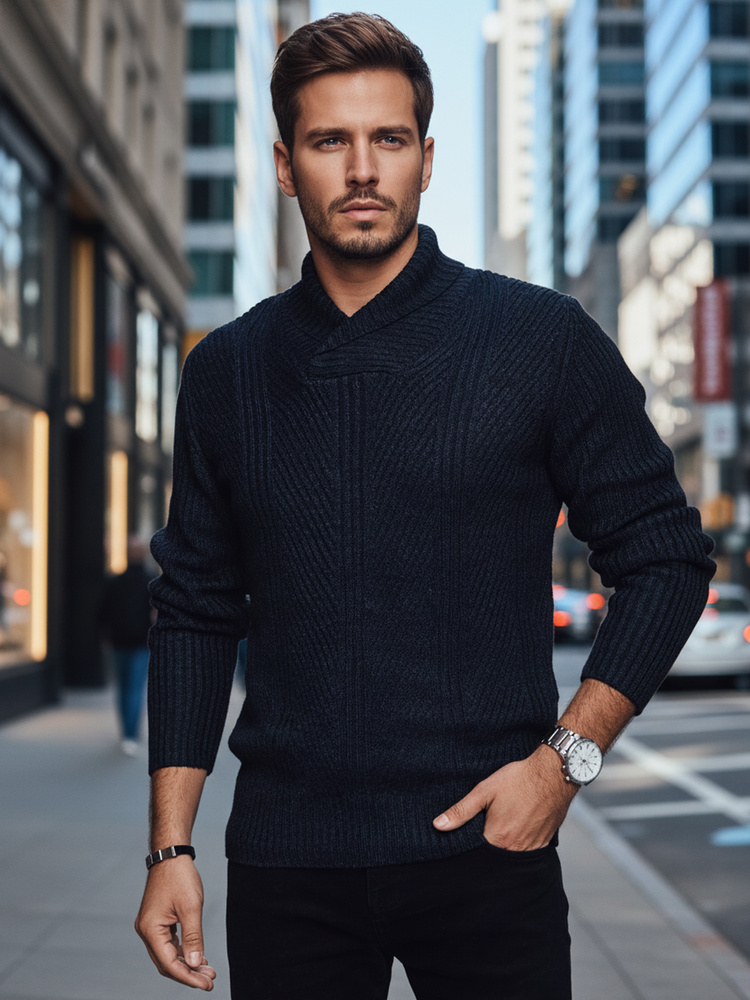 Pánský svetr tmavě modrý Dstreet WX2257 M